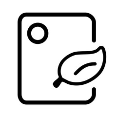 Poster - icon showing a square shape with rounded corners a circle and a leaf in a simple black outline style