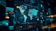 © Artinun - High-tech digital interface displaying world map with strategic data overlays, symbolizing global diplomacy, alliances, and risk mitigation, perfect for geopolitical strategy and global policy concept