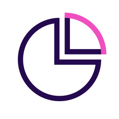 Poster - Pie chart graphic with one slice highlighted in pink and the rest of the chart in dark purple color