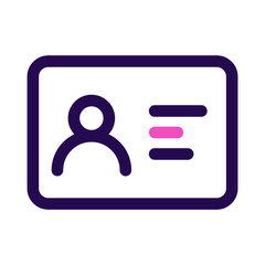 Poster - Identification card with a person icon and three horizontal lines in purple and pink colors