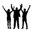 © ArtbyRahat - Group of people hands up full black silhouette vector illustration design