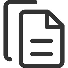 Poster - Two documents stacked with rounded edges and horizontal lines in a simple dark gray outline style