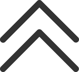 Poster - Two upward pointing chevron arrows stacked vertically in a simple graphic representation on a white background