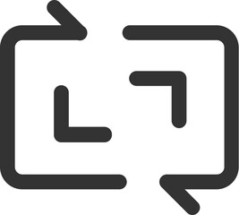 Poster - Two square shaped arrows facing each other with ninety degree angles in a simple graphic design