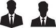 © Joynob - Two Businessmen Silhouettes Wearing Suits and Ties on a White Background