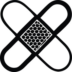 Poster - Abstract black and white graphic design featuring intersecting loops and a textured square in the center