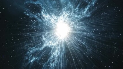 Wall Mural - a cosmic explosion captured from a wide-angle view, showcasing a burst of light and energy in space.