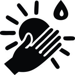 Poster - A hand gently touches a glowing light bulb symbolizing innovation creativity and the spark of a new idea with a water drop