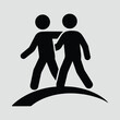© CreatiMart - Silhouette people walking together on hill icon vector illustration