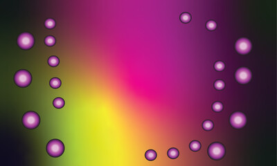 Aufkleber - Colorful gradient background with floating glowing spheres art