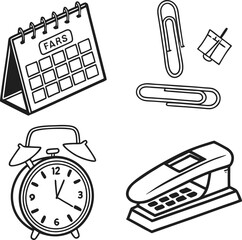 Poster - Hand-drawn doodle sketch of a set of isolated mobile phone icons, ideal for business communication and computer-related designs
