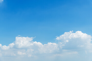 Wall Mural - background of blue sky with big white cloud