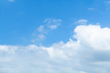 Wall Mural - background of blue sky with big white cloud