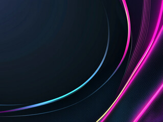Poster - An abstract background featuring a dark blue surface with diagonal glowing lines in pink, orange, and blue, creating a dynamic and futuristic aesthetic.