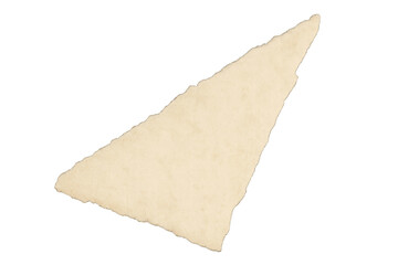 Poster - Old, blank, triangular piece of paper with a transparent background, ideal for adding a vintage touch to designs