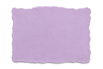 Poster - Purple torn paper rectangle, transparent background, providing textured graphic design element with raw, handmade visual texture