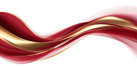 Wall Mural - luxury abstract shiny burgundy wave with gold on transparent background. design element. elegant gra