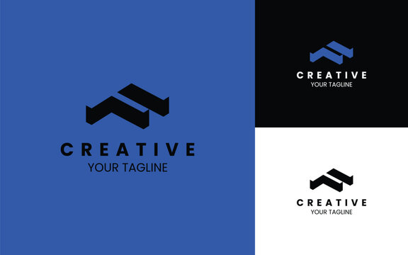 Letter F 3D logo template