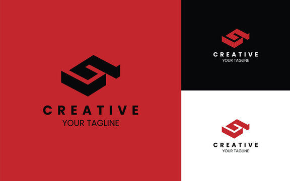 Letter G 3D logo template