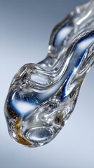 Poster - Close-up of Transparent Water Splash with Reflections and Bubbles Captured in Motion for Dynamic Nature or Liquid Texture Backgrounds