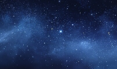 Wall Mural - Dark Blue Night Sky with Distant Stars and Nebulae