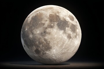 Wall Mural - Detailed Pixelated Moon Surface Render in Dark Background