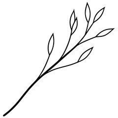 Poster - Elegant minimalist branch illustration with subtle color accents