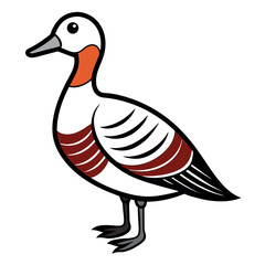 Poster - Detailed outline of a white faced whistling duck in vector format
