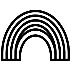 Poster - Simple outline rainbow icon glyph style design element
