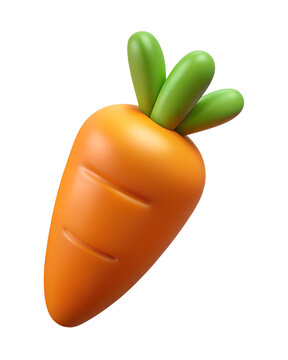 3D Rendered Carrot Isolated on Black Background for Design Elements