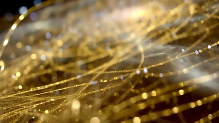 Poster - Abstract Golden Streams: A mesmerizing macro shot showcases a complex network of glowing, golden streams, interwoven to form a dynamic and organic artwork. Evoking a sense of energy, elegance.