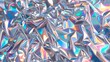 © Khadiza - Shiny holographic foil surface with rainbow reflections, wrinkled texture, dynamic color shifts under light, trendy and modern background style