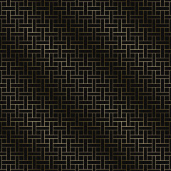 Fototapete - Vector golden seamless ornamental luxury geometric pattern - outline art deco rich design. Repeatable elegant royal background. Symmetry endless print