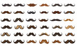 © BK2003 - A stylish collection of mustache icons in various shapes and styles. Ideal for barbershops, men's grooming brands, logo design, and vintage-themed projects.