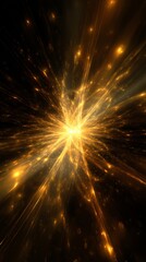 Wall Mural - Golden Light Burst Explosion Abstract Background