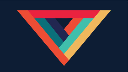 Poster - Abstract geometric composition of colorful triangle shapes with overlapping design