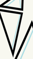 Poster - Abstract geometric composition with black elements and light blue accents on a white canvas