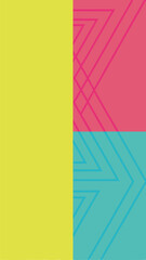 Poster - Abstract geometric composition with bright colors and transparent overlays for design
