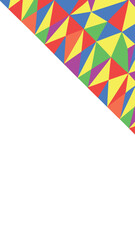 Poster - Abstract geometric design of colorful triangles over a white background with transparency