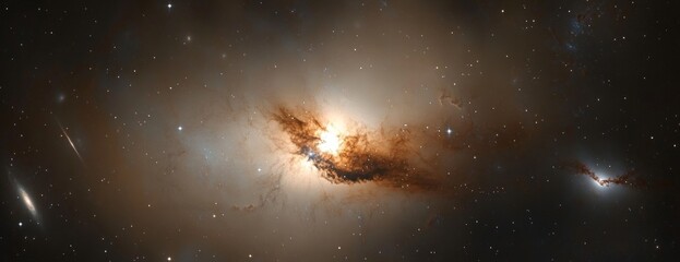 Wall Mural - Luminous Spiral Galaxy in Deep Space