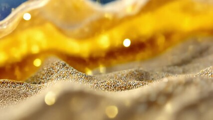 Fototapete - Golden Sand Texture: Shimmering golden sand texture with bokeh effect, creating a luxurious and elegant feel. Perfect for backgrounds or design elements.