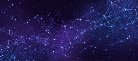 Wall Mural - Abstract Cosmic Nebula with Purple and Blue Hues