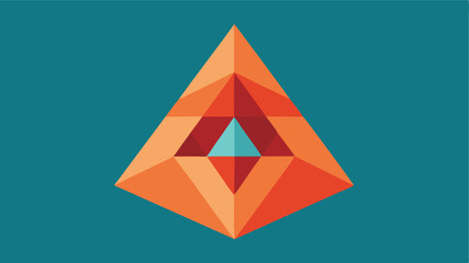 Poster - Abstract geometric orange and teal triangle element with transparency for design projects