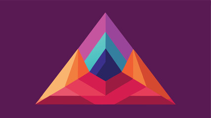 Poster - Abstract geometric pyramid design with layered colorful elements suitable for creative projects