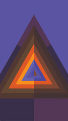 Leinwandbilder - Abstract geometric triangle composition in shades of purple orange and brown with layers