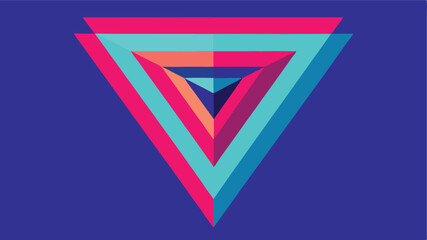 Leinwandbilder - Abstract geometric triangle composition with layered colorful shapes and transparency