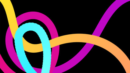 Poster - Set of vector graphic elements. Abstract shapes with smooth wavy lines, bright colors and gradient transitions.