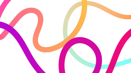 Poster - Set of vector graphic elements. Abstract shapes with smooth wavy lines, bright colors and gradient transitions.