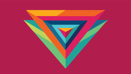 Poster - Abstract geometric triangle design with layered colorful shapes and transparency