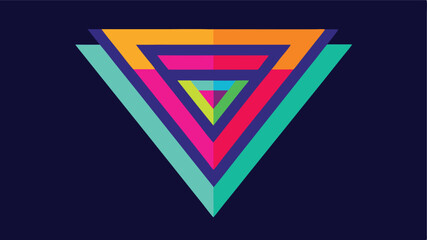 Leinwandbilder - Abstract geometric triangle fractal composition in vibrant colors and transparent design
